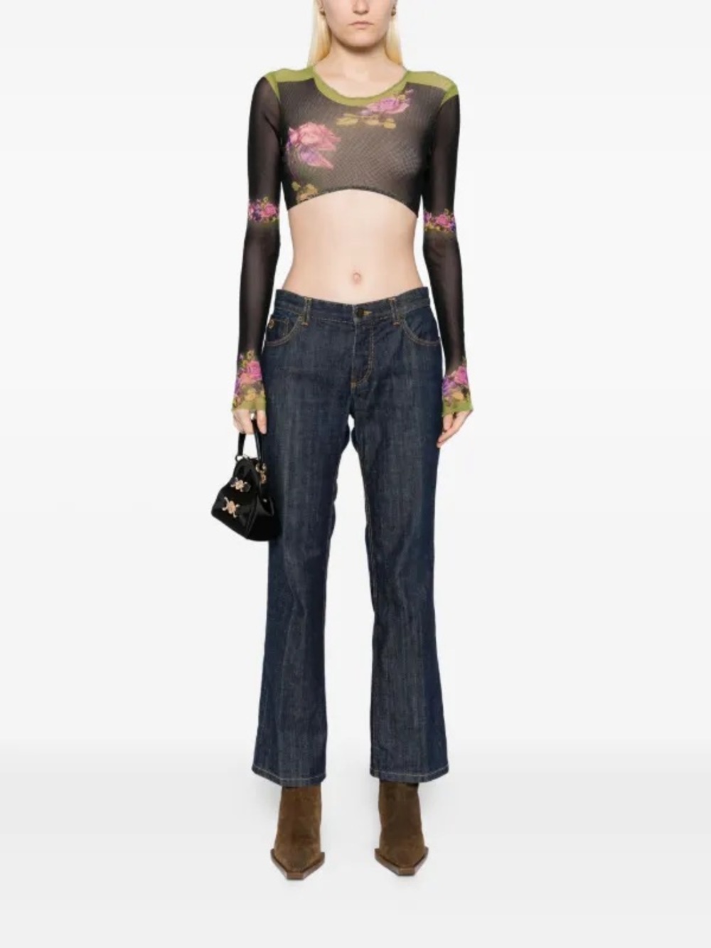 Louis Vuitton vintage circa 2008 low rise 5 pocket jeans embroidered size 36IT